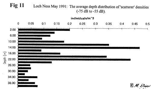 Loch Ness Average Depth Distribution of Scatterer Densities