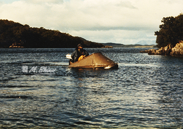 Adrian Shine aboard Pequod at Loch Morar